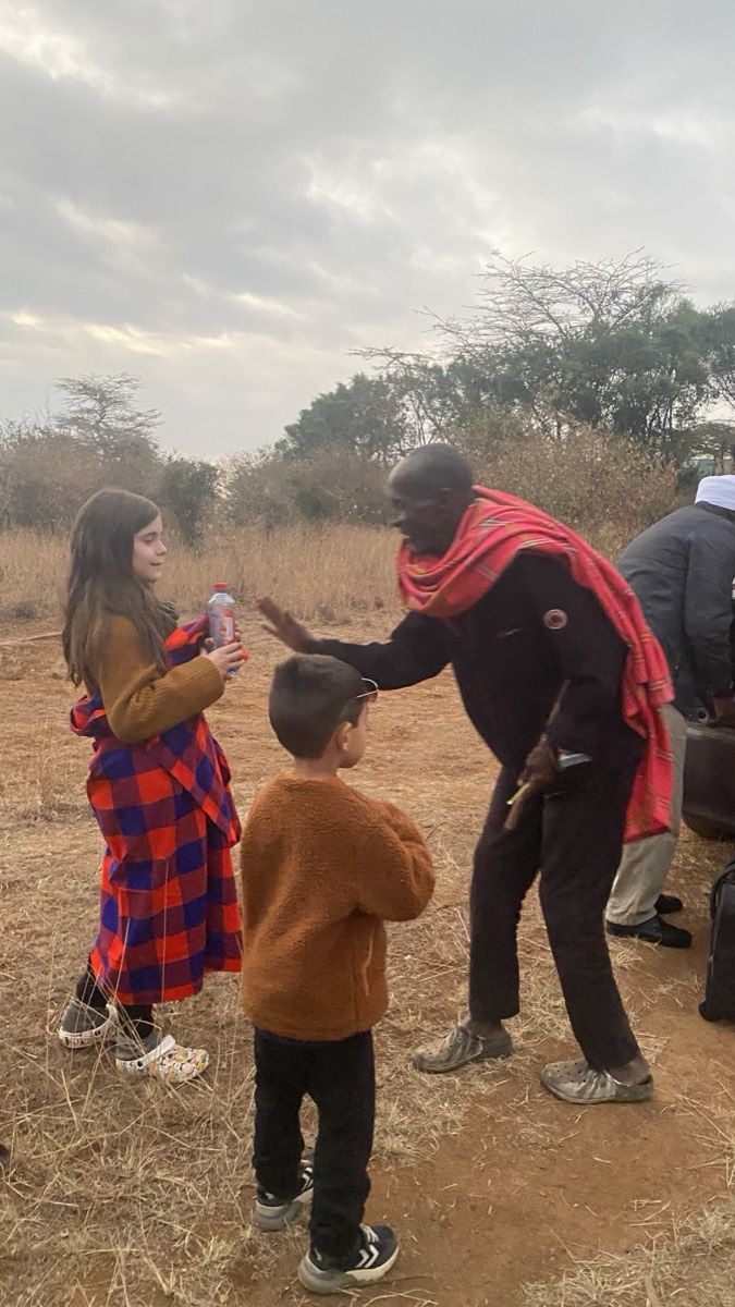 Maasai guide greeting guests at Silole Sanctuary